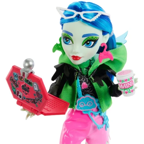 Игровой набор Barbie Monster High Neon Frights Ghoulia Yelps и Секреты гардероба купить в Кишиневе