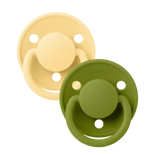 Круглые силиконовые соски Bibs De Lux Pale Butter & Wasabi (0-36 мес.), 2 шт. купить в Кишиневе