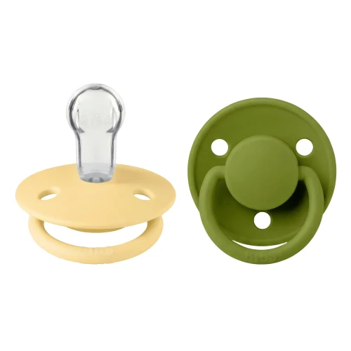 Круглые силиконовые соски Bibs De Lux Pale Butter & Wasabi (0-36 мес.), 2 шт. купить в Кишиневе