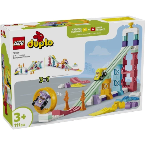 Конструкторы Lego Duplo 3 in 1 Creative Ramps with Vehicles, 111 элементов купить в Кишиневе