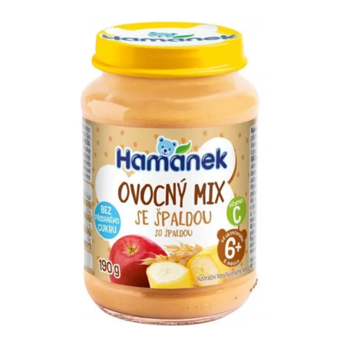 Пюре Hamanek Фрукты и хлопья из полбы (6 мес+), 190 г купить в Кишиневе
