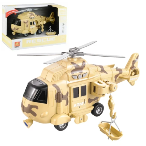 Elicopter militar de salvare Wenyi inerțial (lumină/sunet), scara 1:20 cumpăra în Chișinau