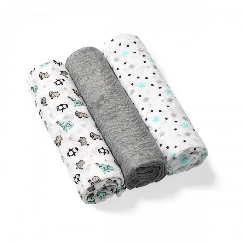Pelinci din fibre de bambus BabyOno Stars Grey (70x70 cm), 3 buc. cumpăra în Chișinau