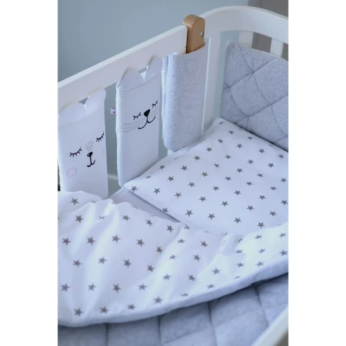 Lenjerie de patut Veres Velour Stars Grey (5 piese), 120x60 cm cumpăra în Chișinau