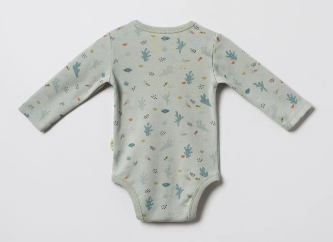 Body cu mânecă lungă BabyCosy Green & Ecru, 2 buc. (6-9L) cumpăra în Chișinau