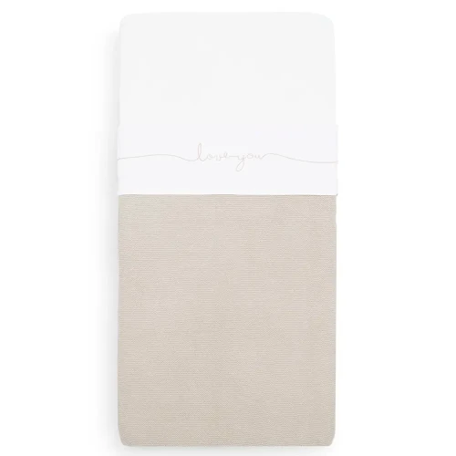 Простыня для детской кроватки Jollein Love you Nougat, 120x150 см купить в Кишиневе