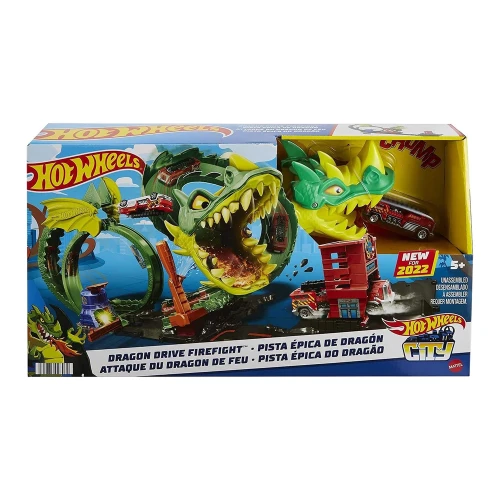 Set de joacă Hot Wheels City Dragon Drive Firefight HDP03, pistă cu dragon și mașinuță 1:64 cumpăra în Chișinau