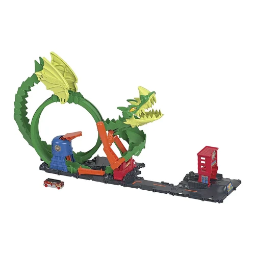 Set de joacă Hot Wheels City Dragon Drive Firefight HDP03, pistă cu dragon și mașinuță 1:64 cumpăra în Chișinau