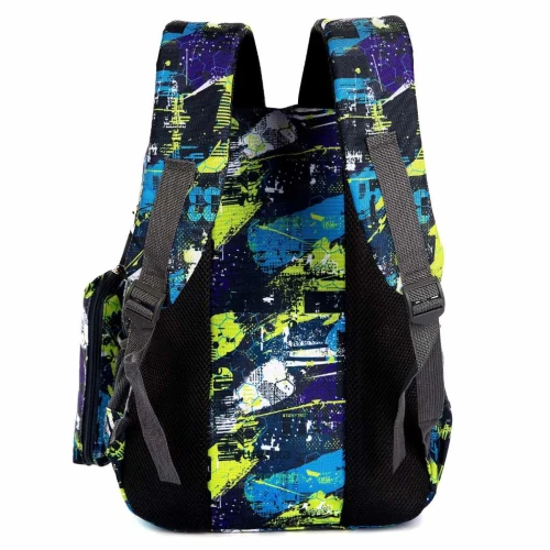 Школьный большой рюкзак с пеналом Mesco Blue&Yellow, 44x32x16 см купить в Кишиневе