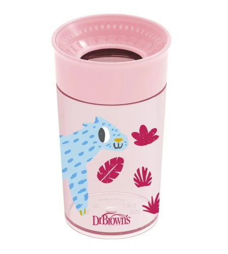 Поильник-непроливайка Dr. Browns Milestones Cheers 360 Leopard Pink (9 мес.+), 300 мл купить в Кишиневе