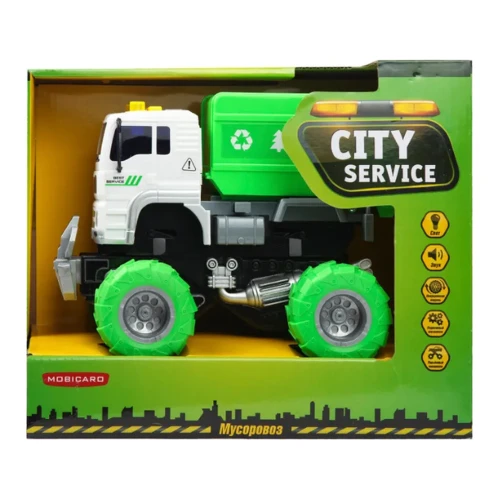 Camion de gunoi Wenyi City Service cu inerție (lumini/sunete), scara 1:20 cumpăra în Chișinau