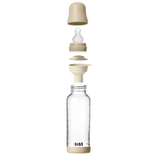 Бутылочка для кормления из стекла Bibs Glow Silicone Vanilla, 240 мл купить в Кишиневе