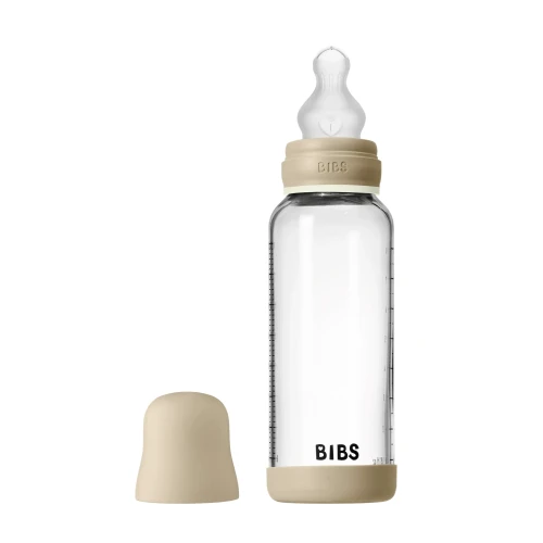 Бутылочка для кормления из стекла Bibs Glow Silicone Vanilla, 240 мл купить в Кишиневе