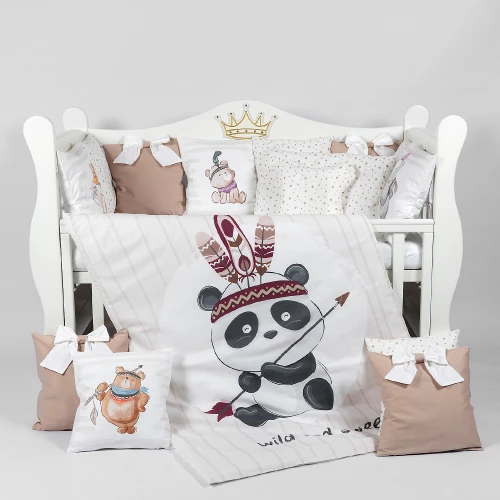 Lenjerie de pătuț 8 piese PernaMea Premium Panda cumpăra în Chișinau