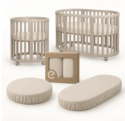 Набор из 2 простыней на резинке Espiro Oasis Beige, 70x70 см и 130x70 см купить в Кишиневе