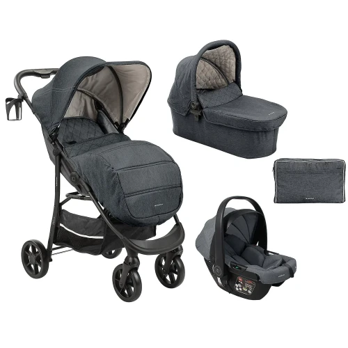 Коляска 3 в 1 Kikkaboo Selina Dark Grey купить в Кишиневе