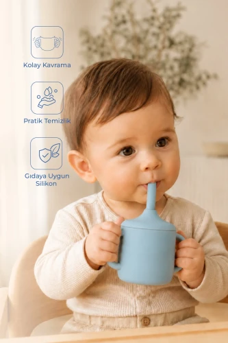 Силиконовая кружка с трубочкой BabyJem Mint (8 мес.+), 120 мл купить в Кишиневе