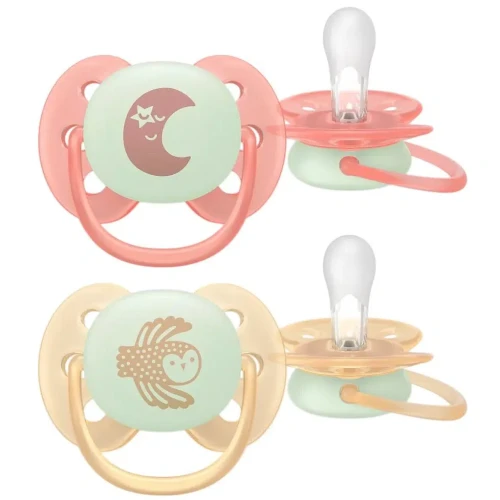 Suzetă ortodontică din silicon Philips Avent Ultra Soft Nighttime (0-6 luni), 2 buc. cumpăra în Chișinau