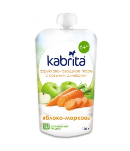 Пюре Kabrita яблочно-морковно-сливочное (6 месяцев+), 100 г купить в Кишиневе