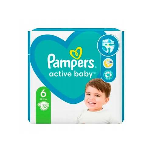 Подгузники Pampers Active Baby 6 (13-18 кг), 32 шт. купить в Кишиневе