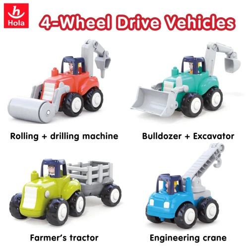 Set de mășinuțe Hola Toys Construction Trucks, 4 buc. cumpăra în Chișinau