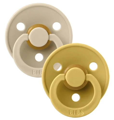 Круглые латексные соски Bibs Colour Vanilla & Mustard (18-36 мес.), 2 шт. купить в Кишиневе