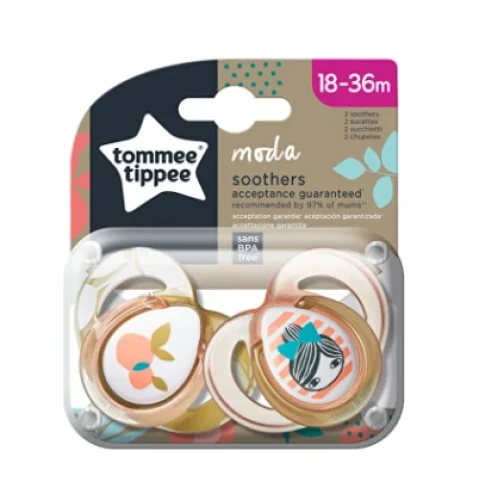 Пустышка  ортодонтическая силиконовая Tommee Tippee 18-36 месяцев Girl 2 шт. купить в Кишиневе