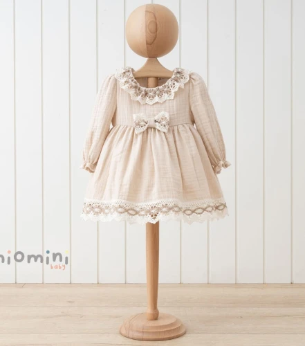 Платье с длинным рукавом Mymio Muslin Beige (3-6М) купить в Кишиневе