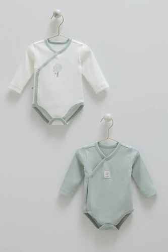 Body cu mânecă lungă Caramell Hello Forest Turquoise & Ivory, 2 buc. (6-9L) cumpăra în Chișinau