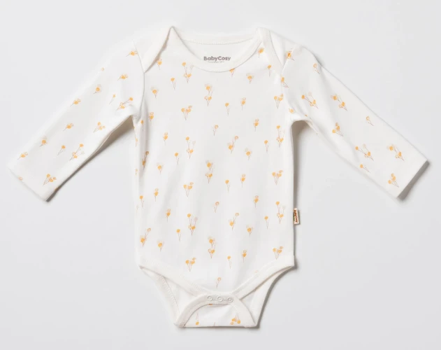 Боди с длинным рукавом BabyCosy Ivory & Orange, 2 шт. (1-3М) купить в Кишиневе