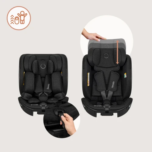 Автокресло 40-105 см (i-Size) Lionelo Moxie Next Black Carbon, поворотное 360 купить в Кишиневе