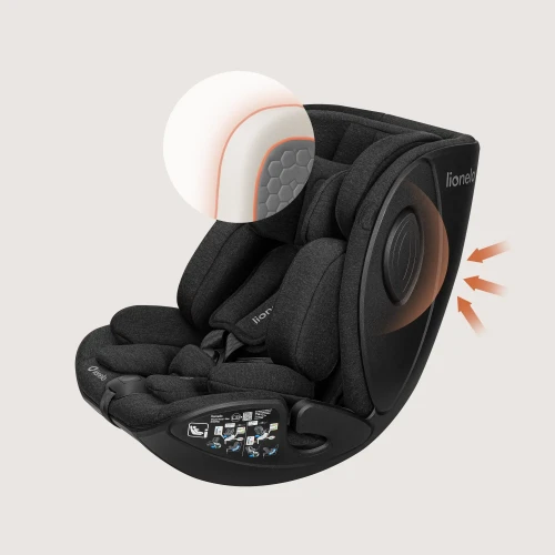 Автокресло 40-105 см (i-Size) Lionelo Moxie Next Black Carbon, поворотное 360 купить в Кишиневе