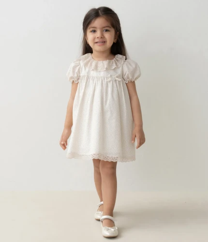 Платье с коротким рукавом Mymio Flower Ivory & Beige (9-12М) купить в Кишиневе
