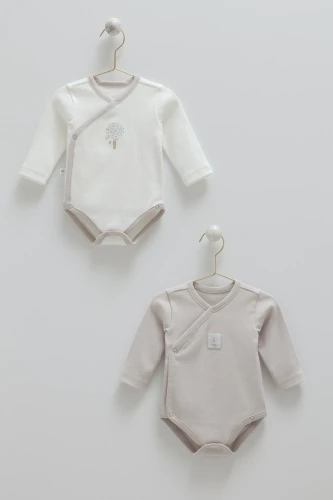 Body cu mânecă lungă Caramell Hello Forest Grey & Ivory, 2 buc. (6-9L) cumpăra în Chișinau