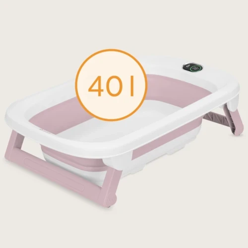 Cădiță pliabilă cu suport și termometru Lionelo BabyBubble Pink Mist, 78 cm cumpăra în Chișinau