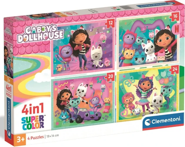 Puzzle Clementoni 4 in 1 Gabby's Dollhouse, 72 elemente cumpăra în Chișinau