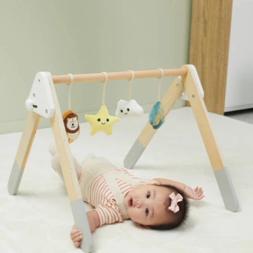 Centru de joacă din lemn pentru bebeluși Viga PolarB Baby Gym, cu 4 jucării suspendate cumpăra în Chișinau