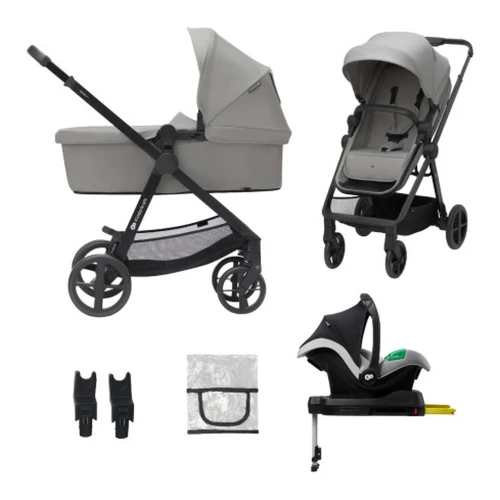 Cărucior 4 în 1 Kinderkraft Newly cu scaun auto Mink Pro și bază, Moonlight Grey cumpăra în Chișinau