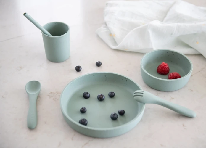 Set de masă cu 5 piese Kikkaboo Platinum Silicone Sage Mint cumpăra în Chișinau