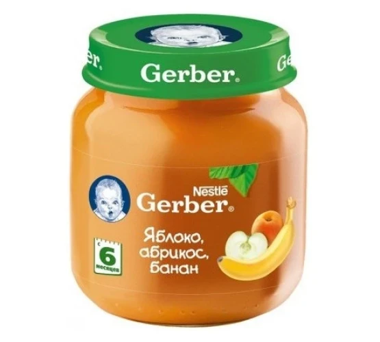 Пюре Gerber Яблоко-абрикос-банан (6 мес+), 130 г купить в Кишиневе