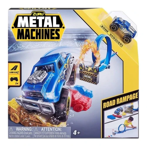 Pistă de joacă Zuru Metal Machines Road Rampage cu monster truck Bone Crusher și 3 mașinuțe cumpăra în Chișinau