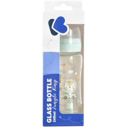 Бутылочка для кормления из стекла KikkaBoo Jungle King Mint, 240 мл купить в Кишиневе