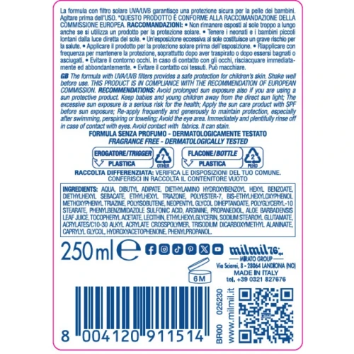 Молочко-спрей солнцезащитный Delice Solaire Bambini SPF50+, 250 мл купить в Кишиневе