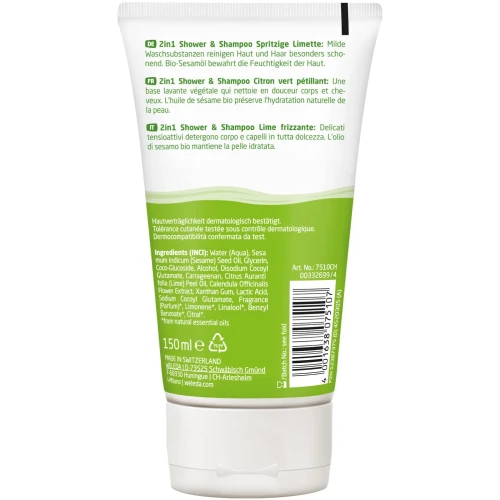 Шампунь и гель для душа детский Weleda Zesty Lime, 150 мл купить в Кишиневе