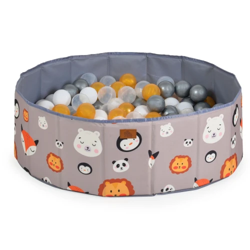 Коврик для детей с шариками Moni Melo 90 balls Animals Grey, 80x80x26 см купить в Кишиневе