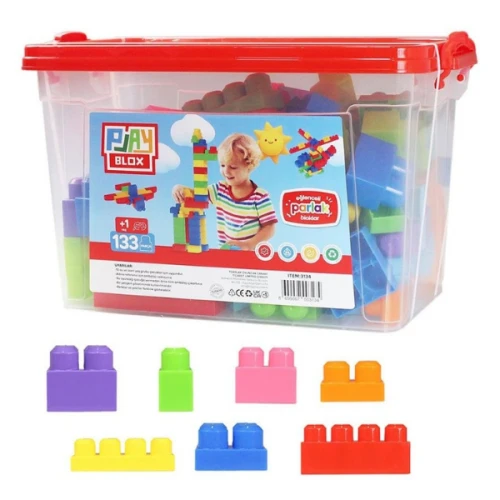 Конструктор Play Toys ведро с яркими блоками Play Blox, 133 элемента купить в Кишиневе