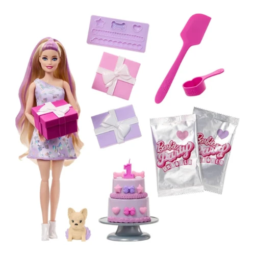 Игровой набор с куклой Barbie Party Unboxed «День рождения питомца» купить в Кишиневе
