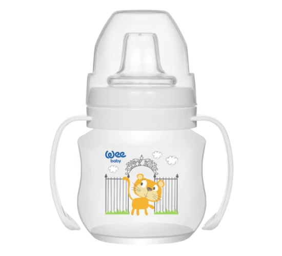 Бутылочка из пластика с ручкой WeeBaby с силиконовой соской, 125 мл купить в Кишиневе