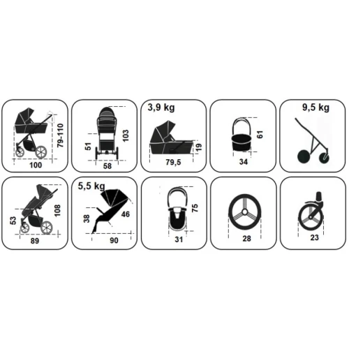 Carucior 2/1 Angelina Enigma Eco Leather Light Grey cumpăra în Chișinau