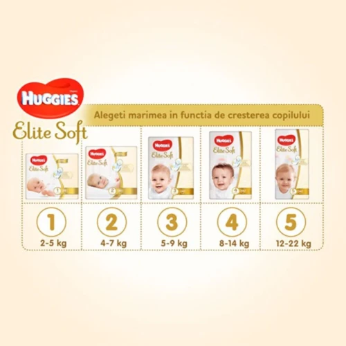 Scutece Huggies Elite Soft 5 (15-22 kg), 28 buc cumpăra în Chișinau